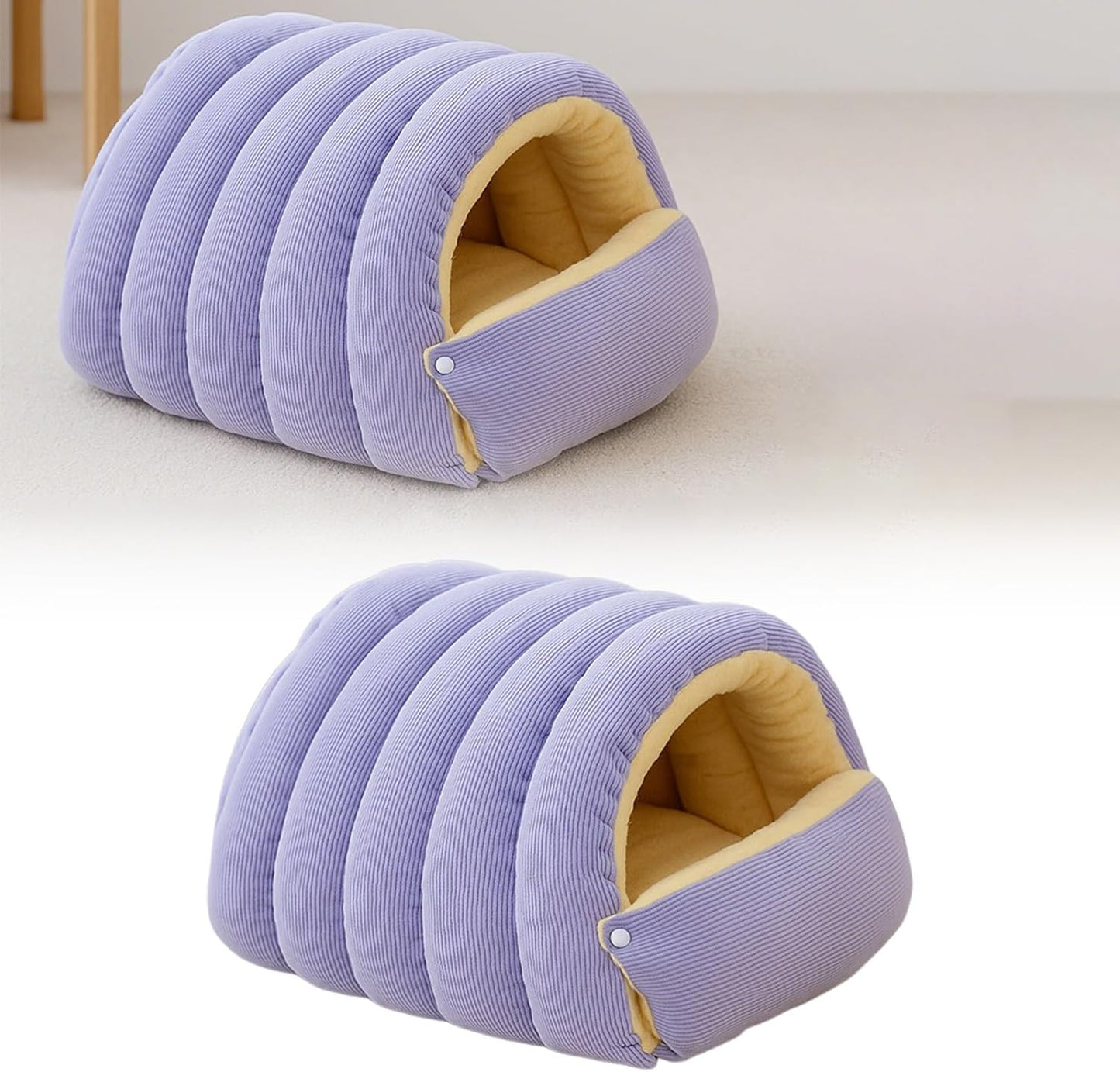 Winter Warm Cat Cave Bed – Cozy Plush Enclosed Pet Bed for Cats & Small Dogs