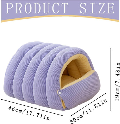 Winter Warm Cat Cave Bed – Cozy Plush Enclosed Pet Bed for Cats & Small Dogs