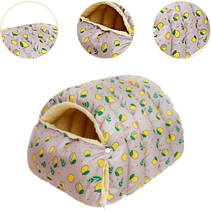 Winter Warm Cat Cave Bed – Cozy Plush Enclosed Pet Bed for Cats & Small Dogs