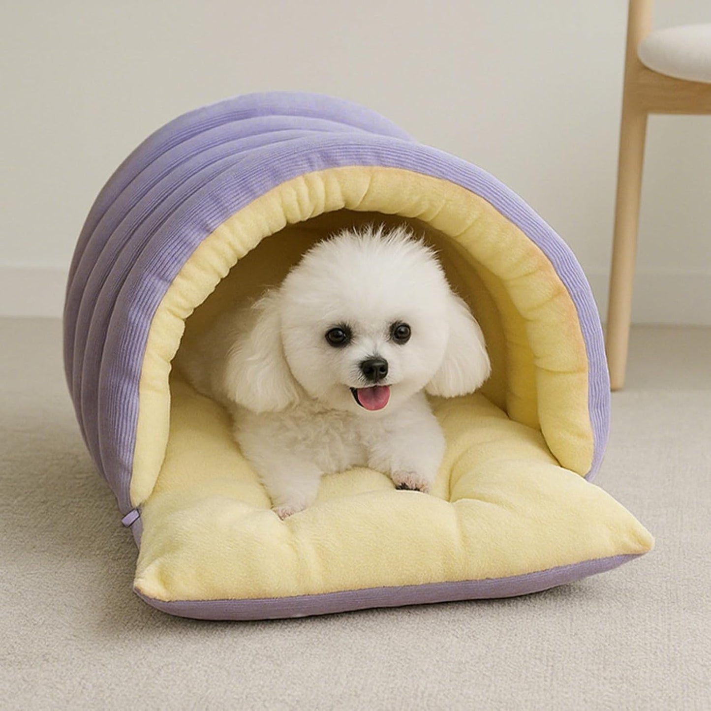 Winter Warm Cat Cave Bed – Cozy Plush Enclosed Pet Bed for Cats & Small Dogs
