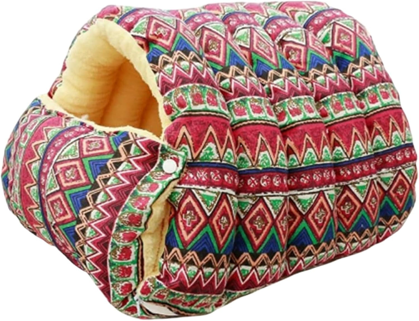 Winter Warm Cat Cave Bed – Cozy Plush Enclosed Pet Bed for Cats & Small Dogs