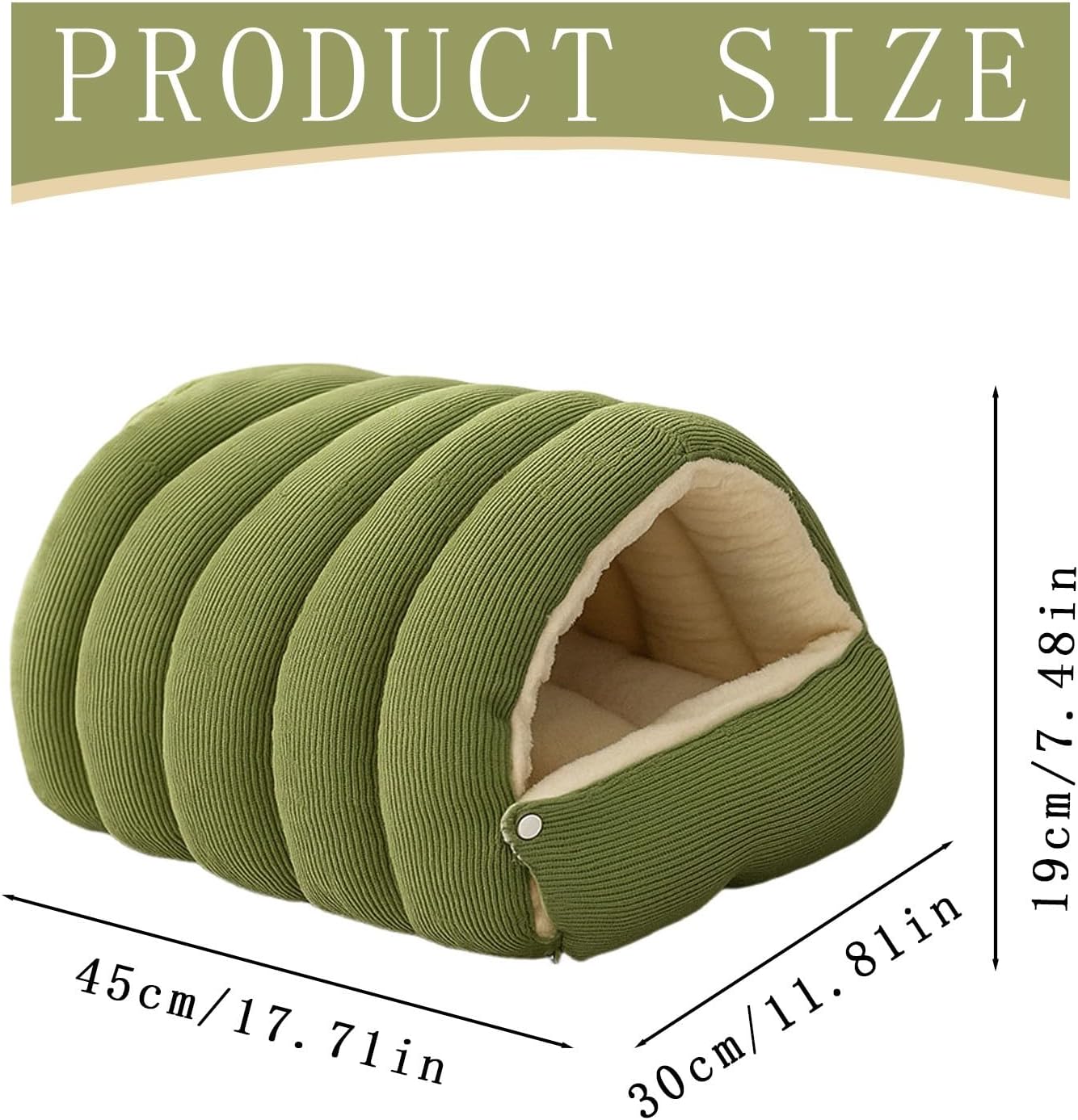 Winter Warm Cat Cave Bed – Cozy Plush Enclosed Pet Bed for Cats & Small Dogs