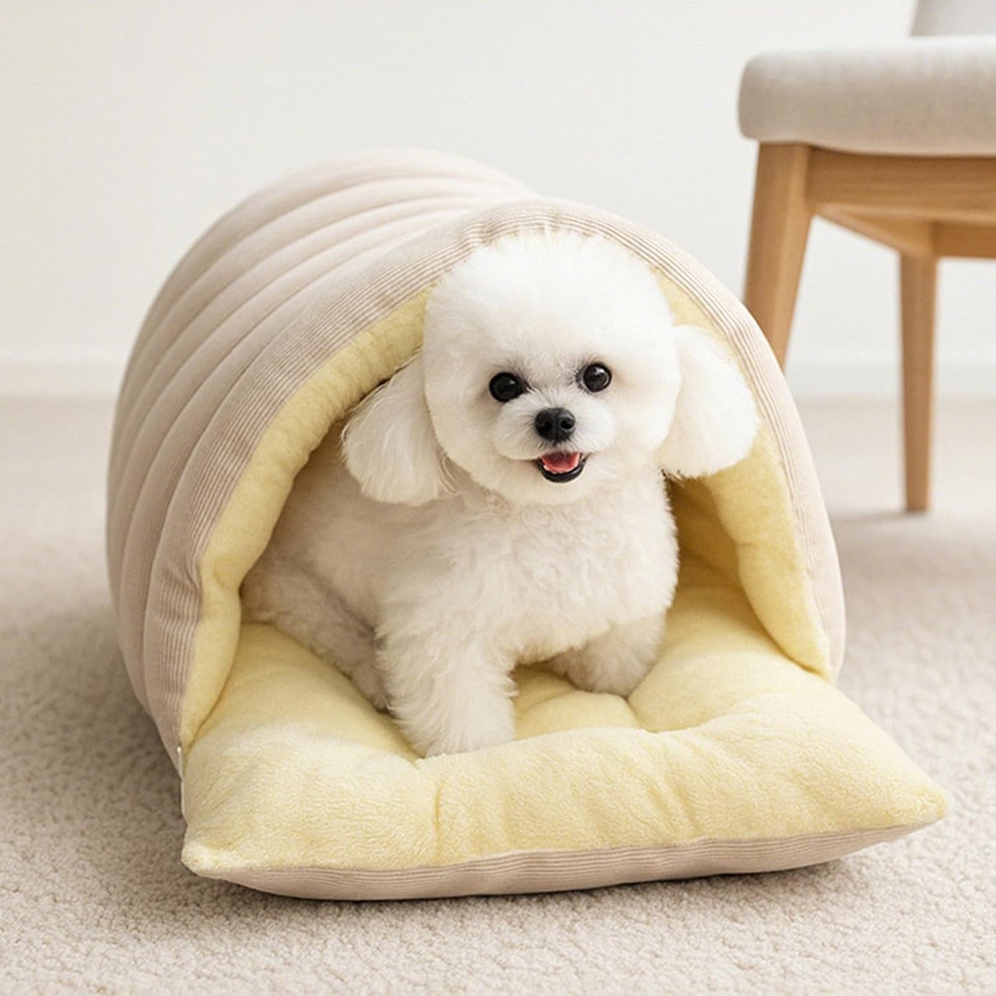 Winter Warm Cat Cave Bed – Cozy Plush Enclosed Pet Bed for Cats & Small Dogs