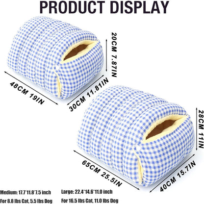 Winter Warm Cat Cave Bed – Cozy Plush Enclosed Pet Bed for Cats & Small Dogs