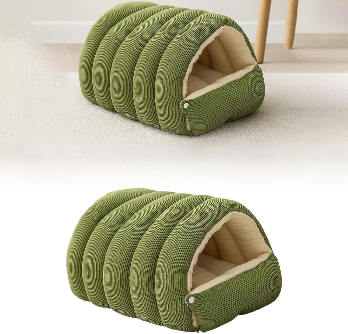 Winter Warm Cat Cave Bed – Cozy Plush Enclosed Pet Bed for Cats & Small Dogs